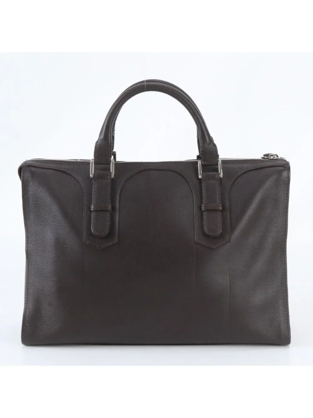 Loewe Leather Business Document Briefcase Tote Brown